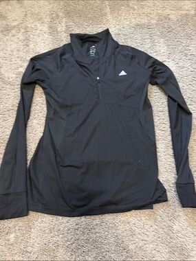 adidas Black Quarter-Zip Athletic Pullover